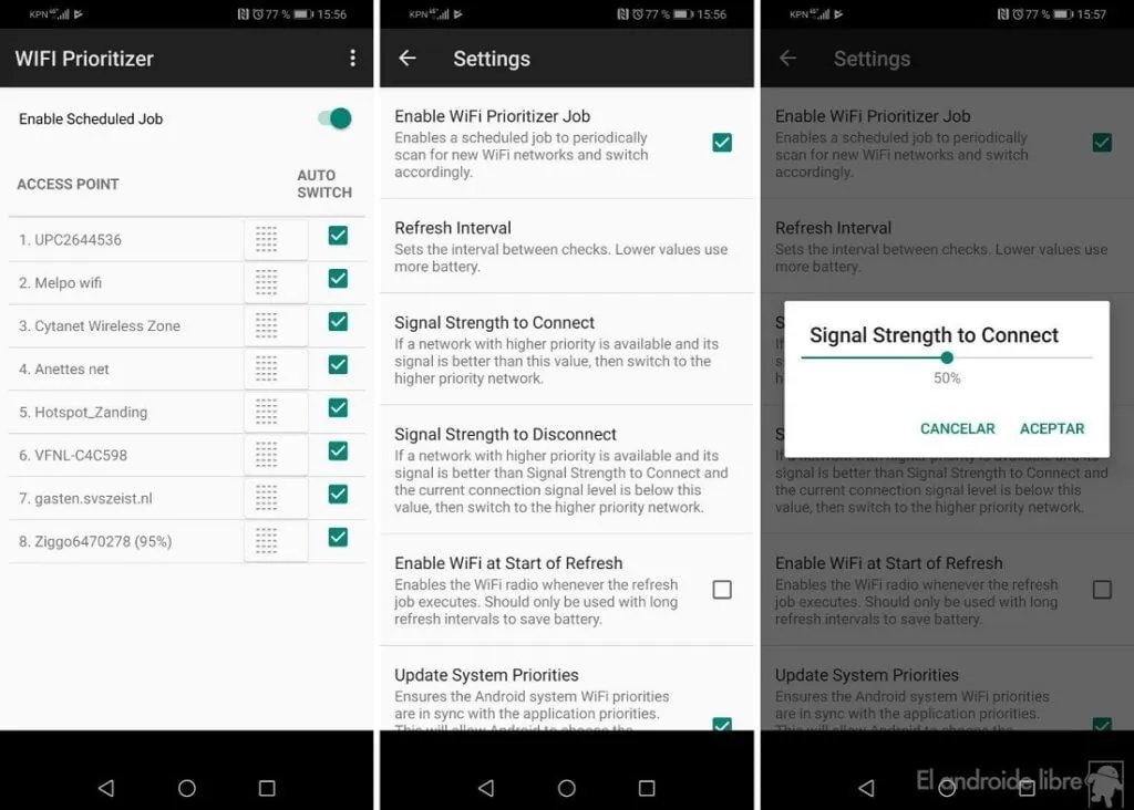 como priorizar las redes wi fi en android