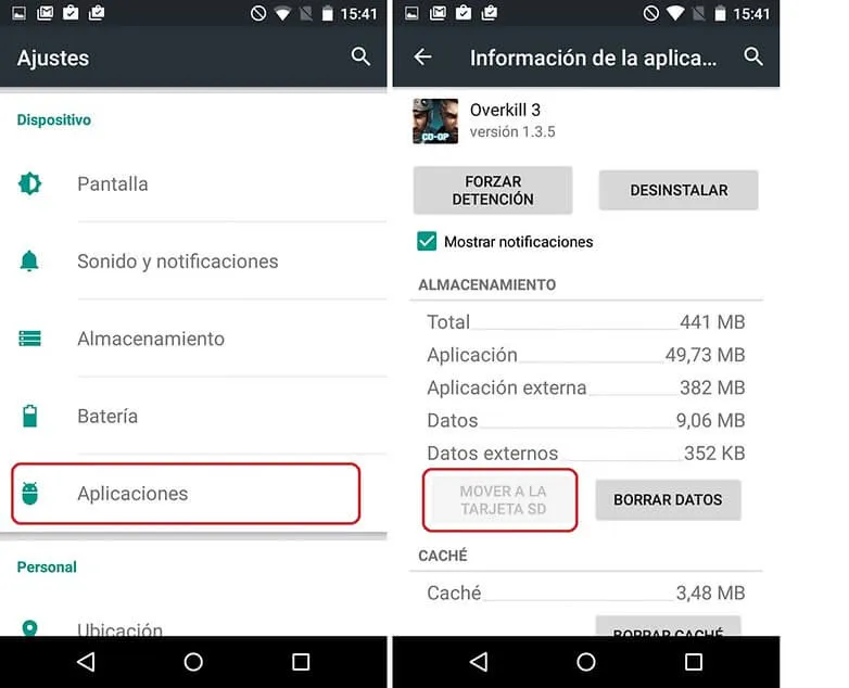 como reparar el error de memoria insuficiente de android