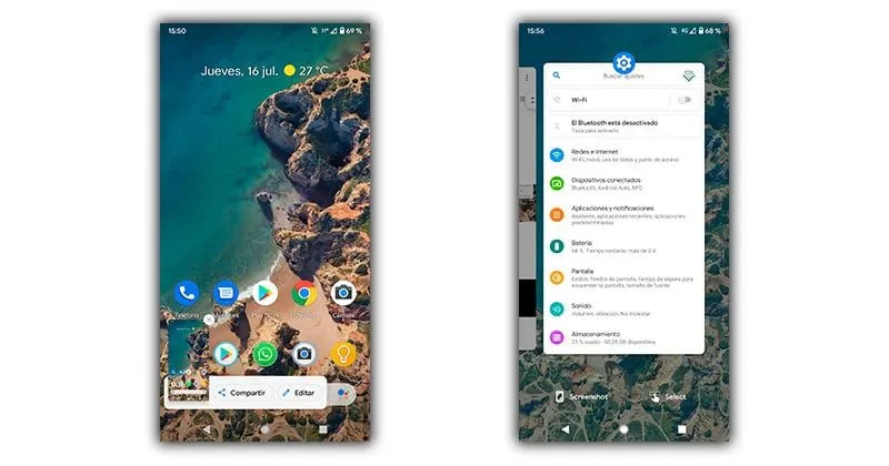 como tomar una captura de pantalla en android 11