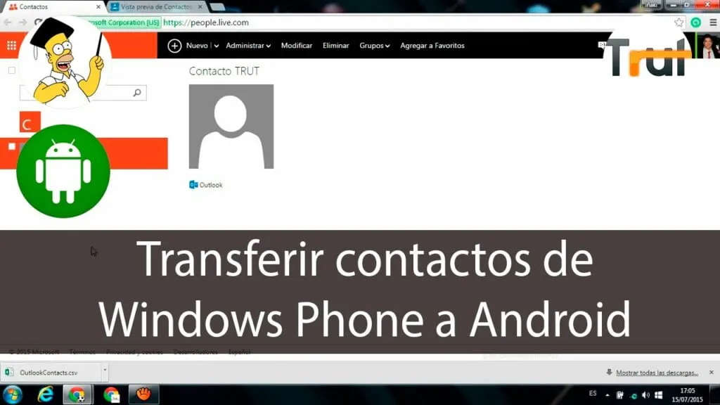 como transferir contactos de windows phone a android
