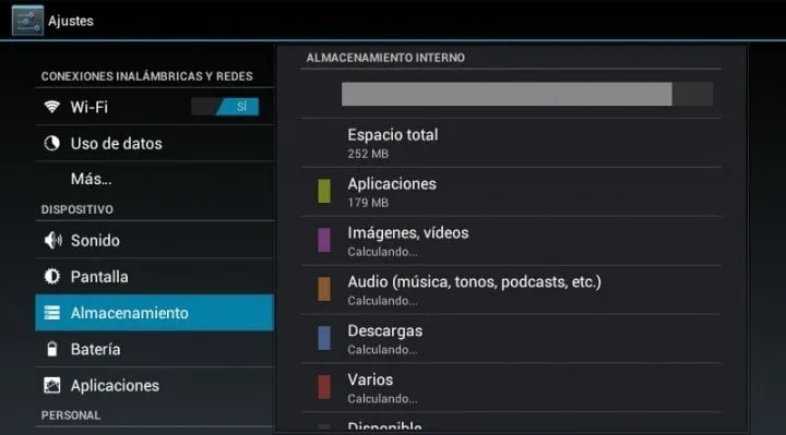 cual es la diferencia entre la memoria externa y la memoria interna en android
