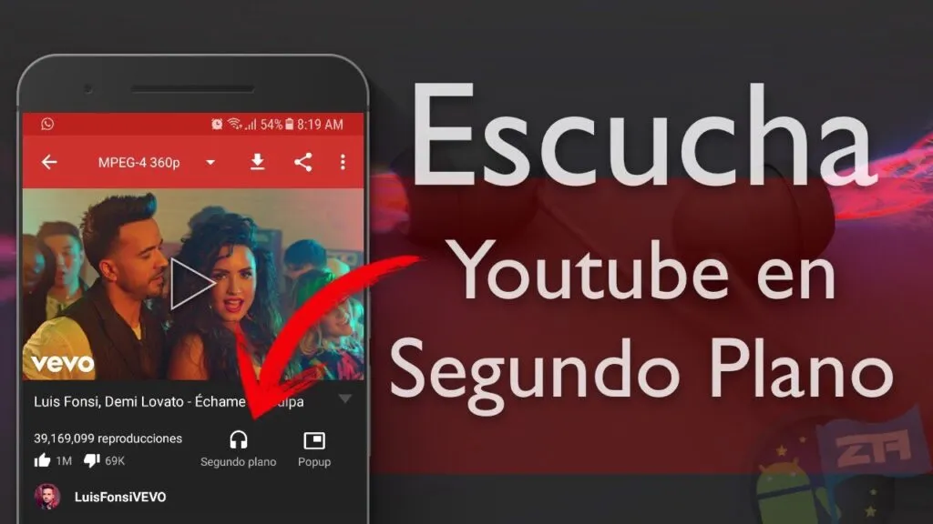 escuche youtube en segundo plano en android