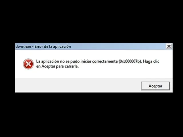 la aplicacion fallo