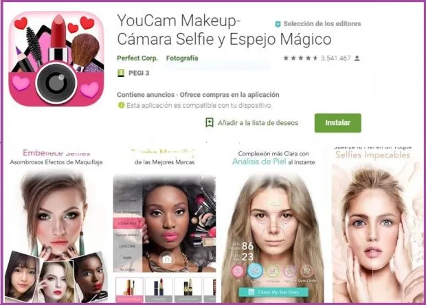 las mejores aplicaciones de maquillaje para android para simular el maquillaje facial
