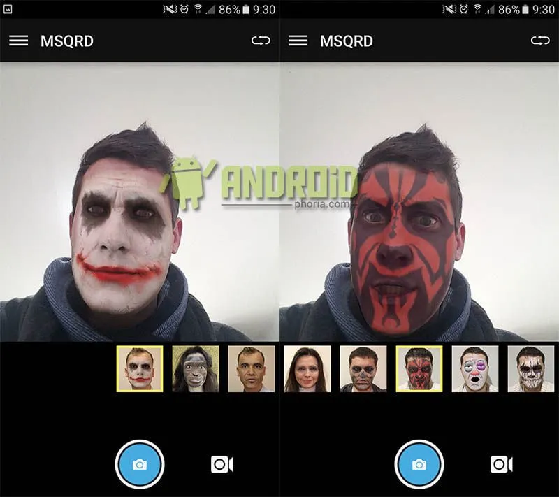 msqrd para android ponerse una mascarilla