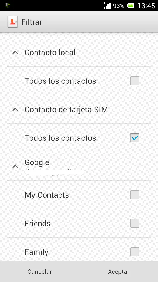 que hacer si android no ve contactos en la libreta de direcciones sim
