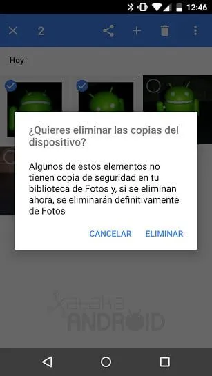 que hacer si no puede eliminar fotos de la galeria de android