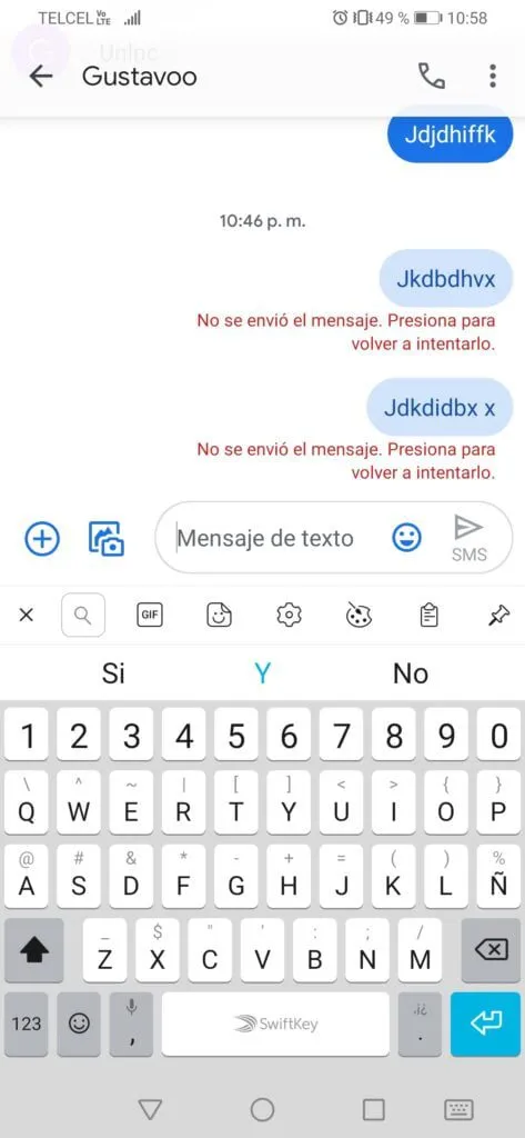 que hacer si no puede enviar sms en android