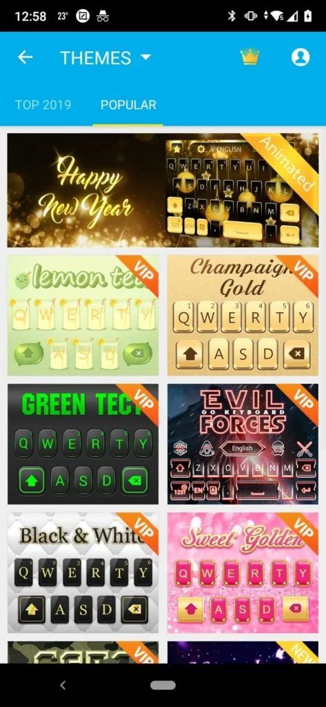 revision del teclado go para android