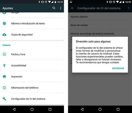 active el menu secreto de android 6 para cambiar los botones rapidos de la barra de estado