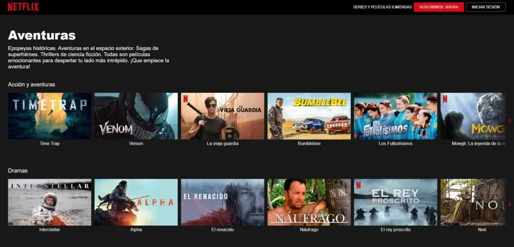 buscar peliculas y programas de tv en netflix categorias ocultas