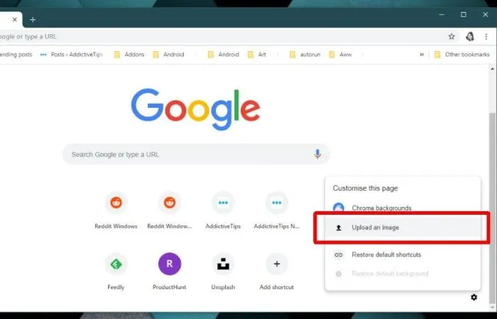 cambiar la gui y el fondo de la nueva pestana en chrome