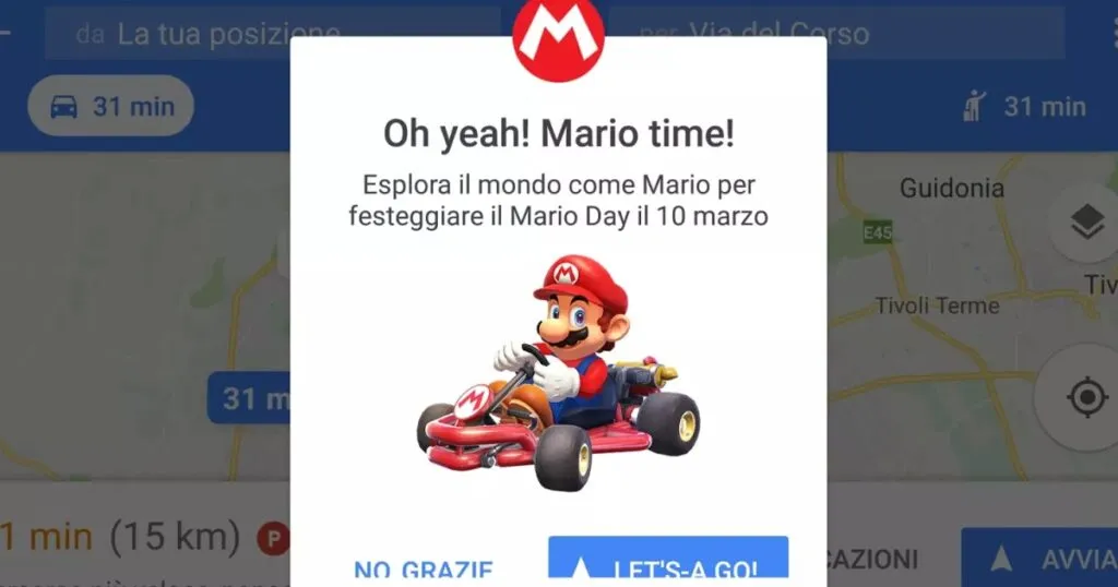 como activar super mario en google maps