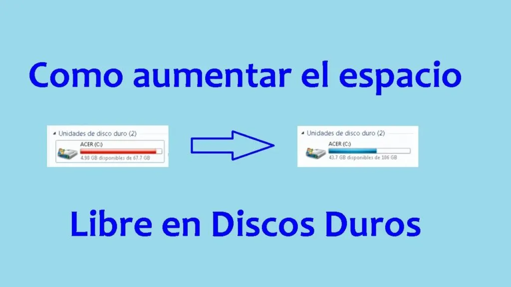 como aumentar el espacio en disco en la pc