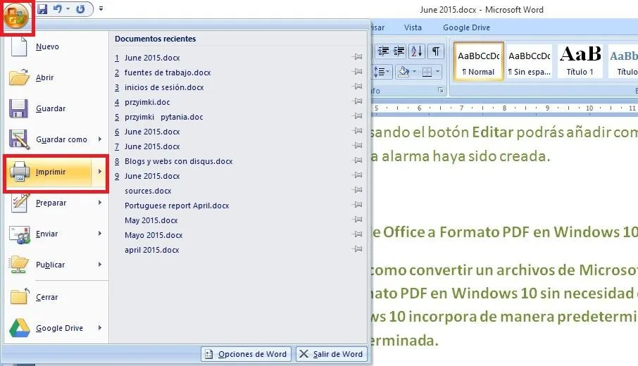 como convertir documentos de office a pdf