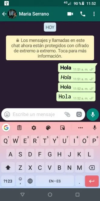 como escribir texto colorido en whatsapp
