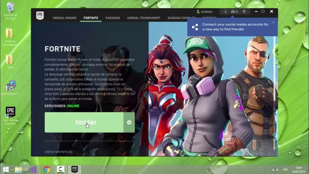 como instalar fortnite en pc