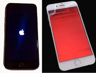 como reiniciar el iphone atascado con pantalla roja y azul