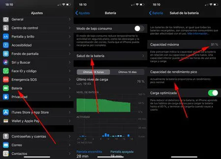 como ver el estado de la bateria en android y iphone