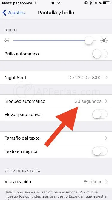 configurar bloqueo de pantalla en iphone