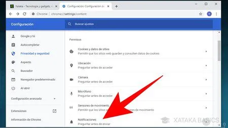 deshabilitar el sitio en chrome