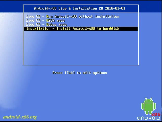 ejecute o instale android x 86 en una computadora portatil