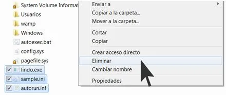 eliminacion manual de virus para eliminar archivos infectados