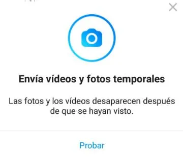 envia fotos temporales que desaparecen despues de verlas