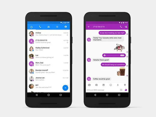 envia y lee sms usando facebook messenger