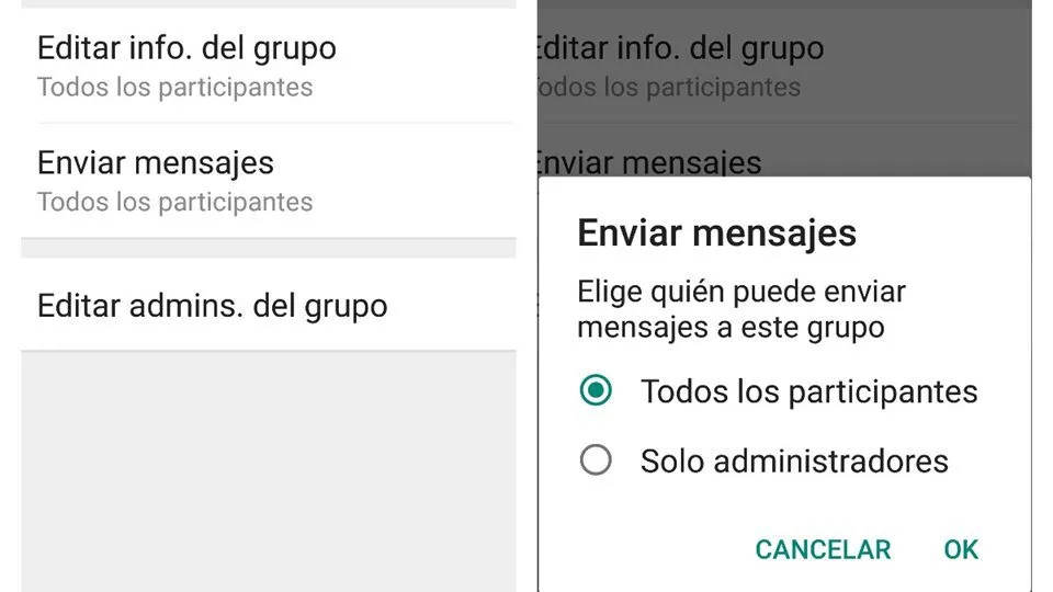 evitar enviar mensajes en grupos de whatsapp