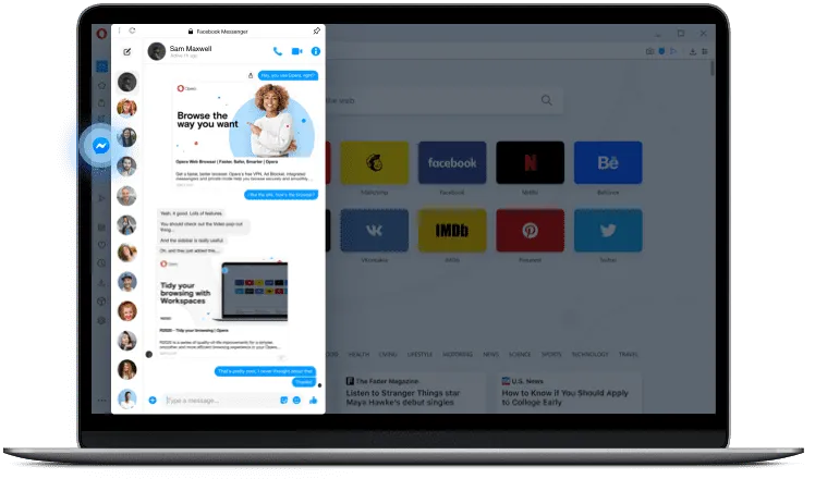 facebook web messenger para chatear desde un navegador de pc como un telefono movil