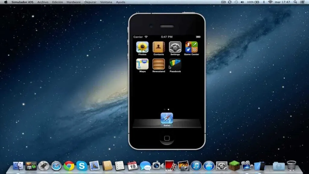 instale el emulador de ios en su mac