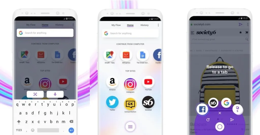 opera touch un navegador que conecta pc y telefono movil que se puede usar con una mano