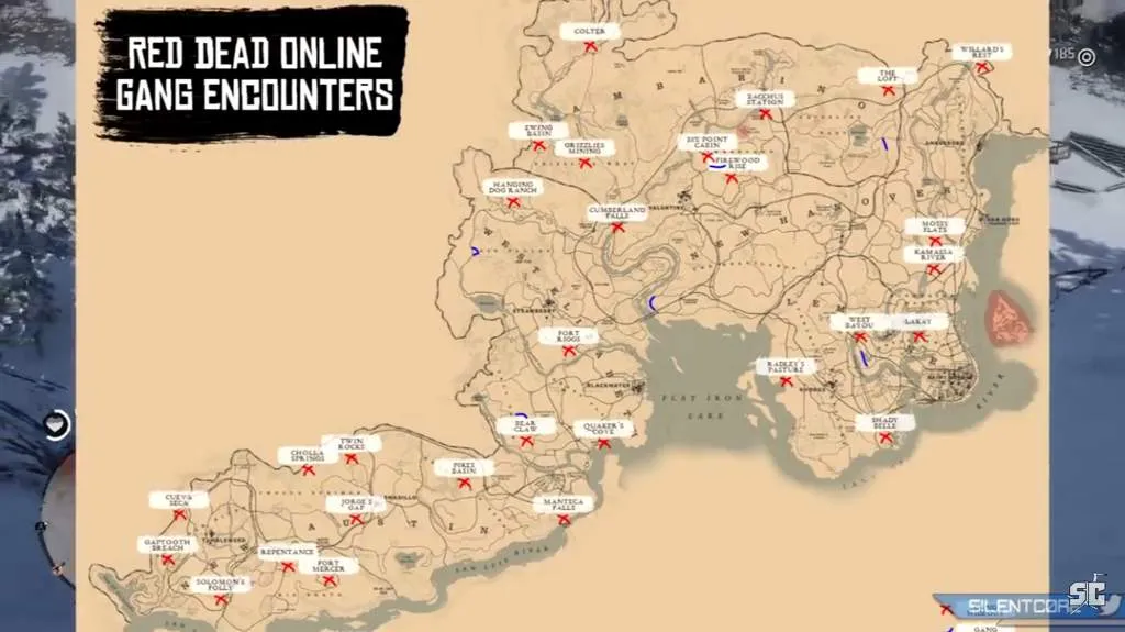 red dead redemption 2 todos los escondites de pandillas