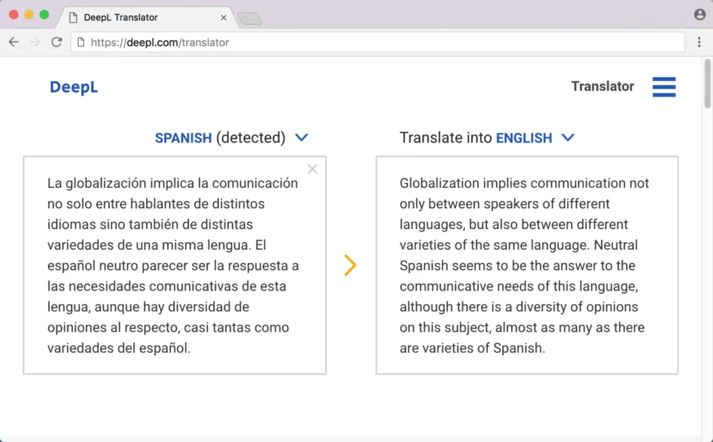 traduccion de texto mas natural y natural con deepl mejor que google translate